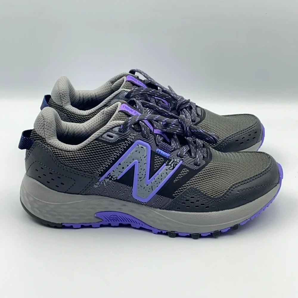 New Balance 410 V8 Trail Hiking Running Shoes Gray Purple Womens Size 6 WT410LQ8